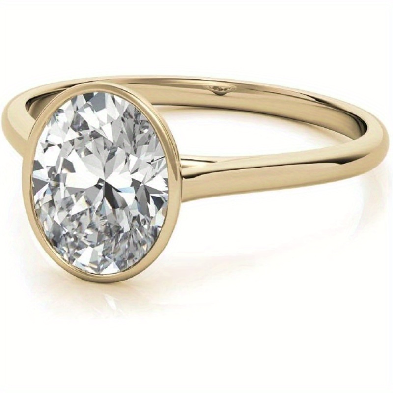 Women's 3 Carat Oval Cut Lab Moissanite Bridal Ring